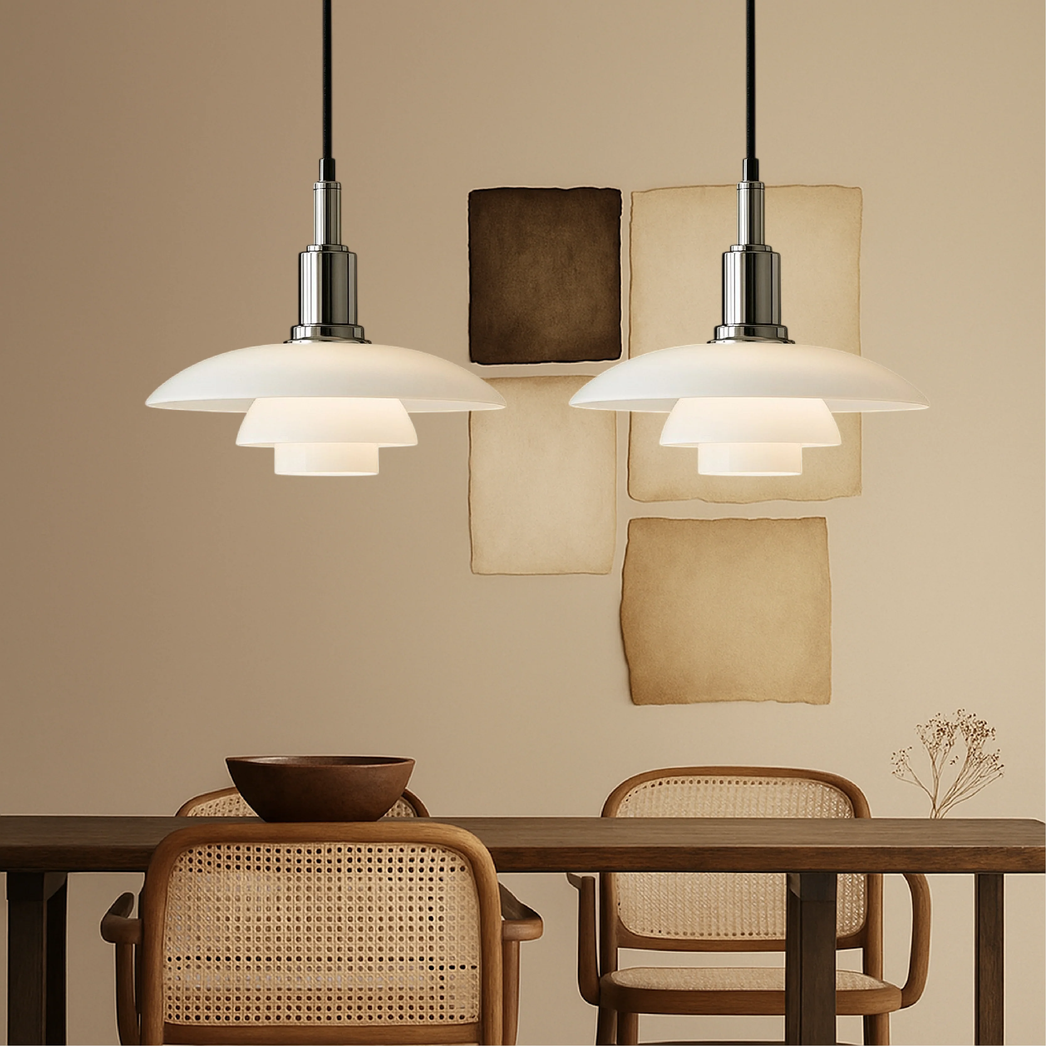 2/3 Head Danish Designer Pendant Light - Image 4