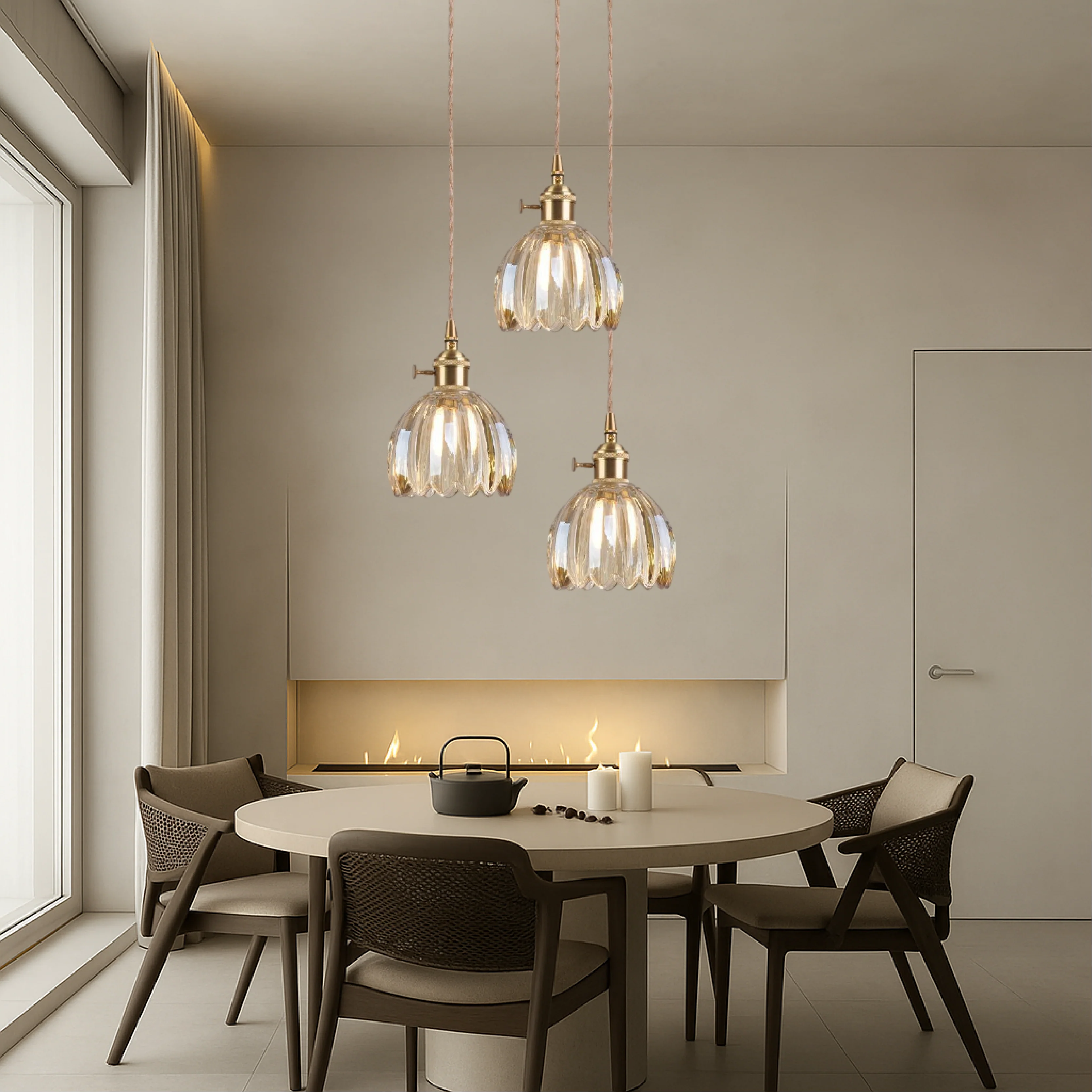 Japanese Glass Pendant Light - Image 3