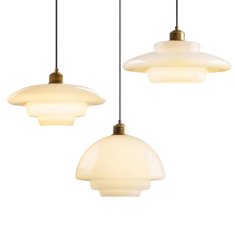 Milky White Glass Pendant Light - Image 7