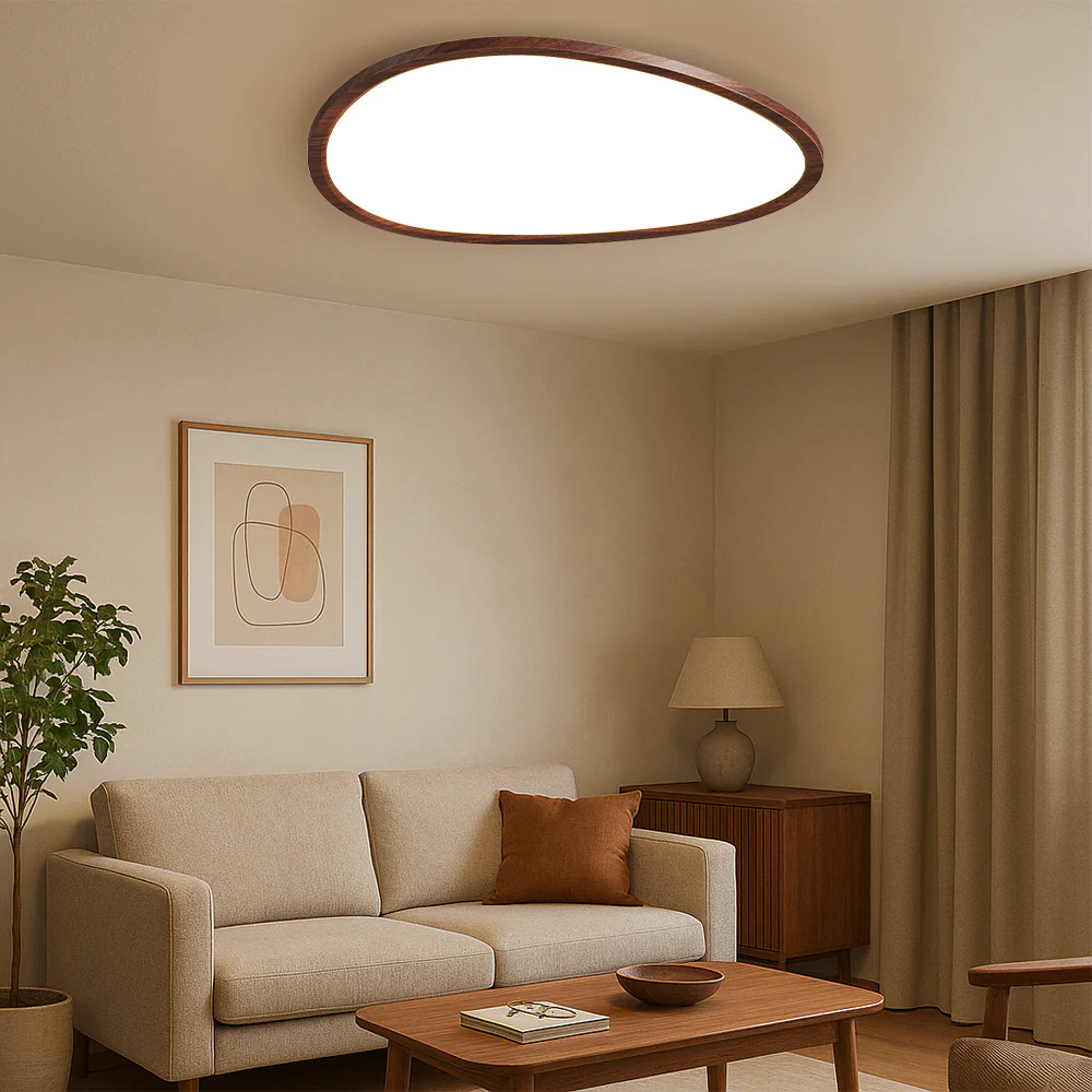 Ultra Thin Dark Wooden Ceiling Light - Image 3