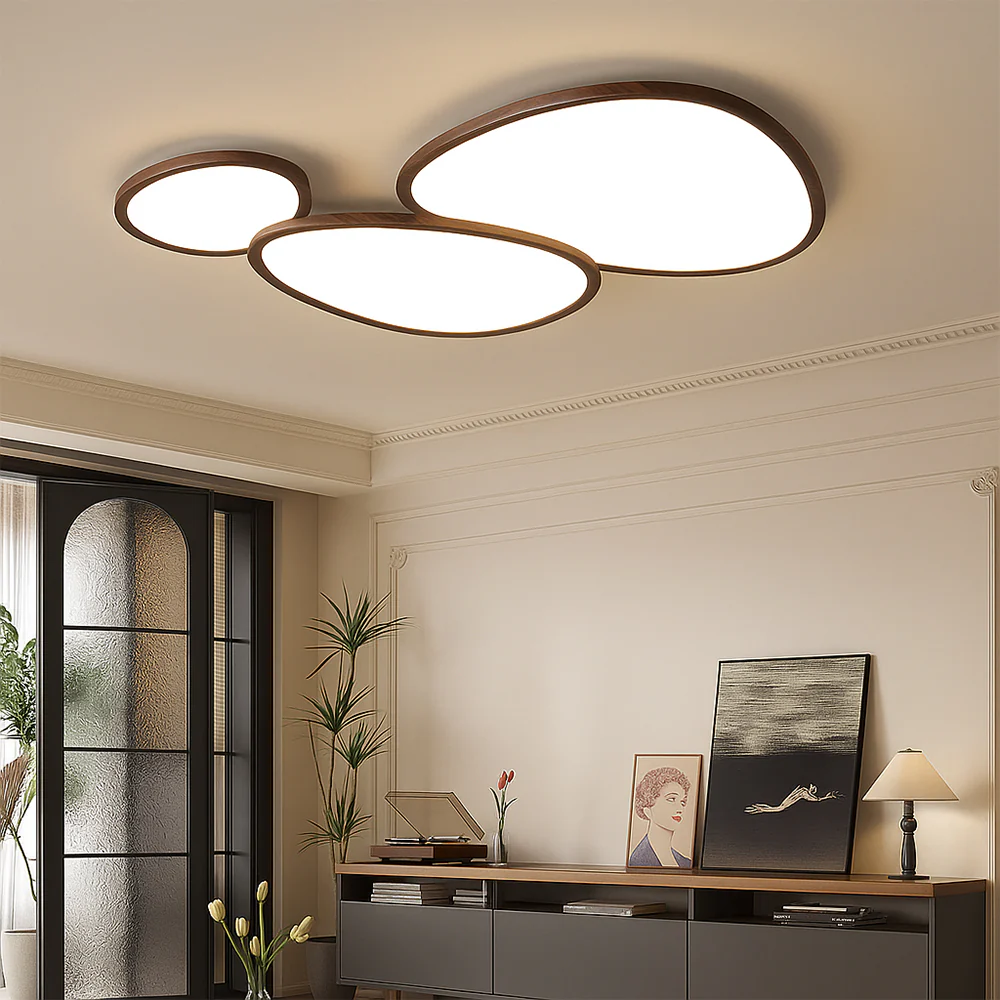Ultra Thin Dark Wooden Ceiling Light - Image 4