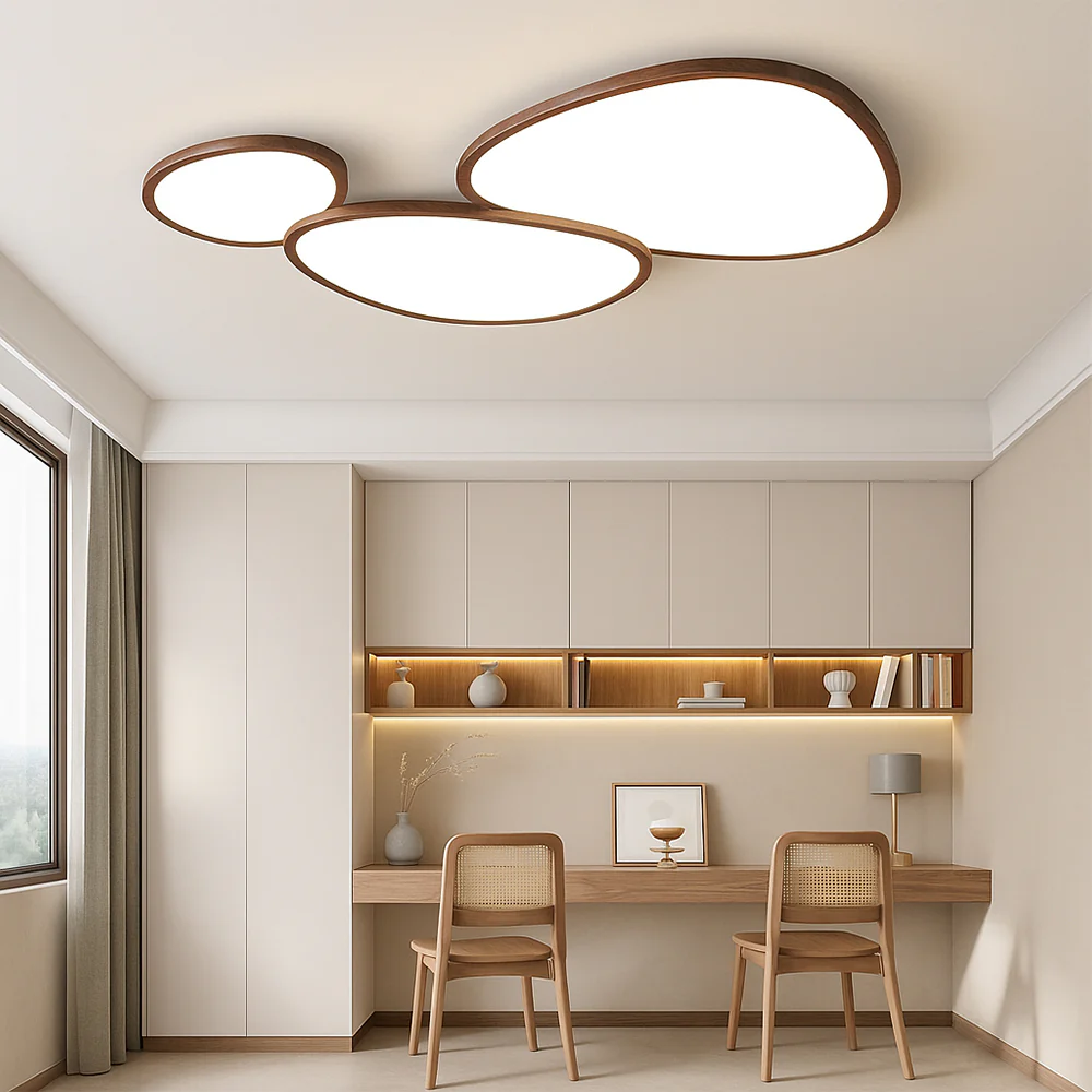 Ultra Thin Dark Wooden Ceiling Light - Image 5