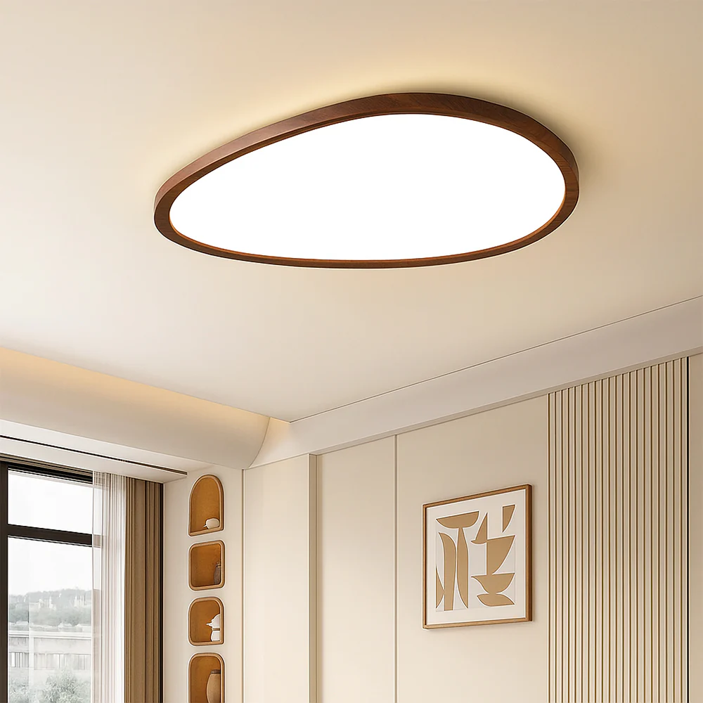 Ultra Thin Dark Wooden Ceiling Light - Image 6